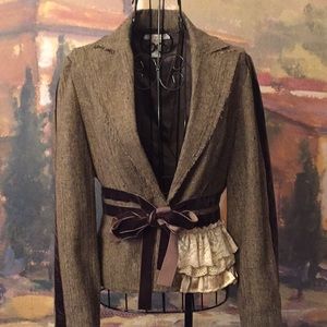 Zoe D. Raw Edge Tweed Blazer